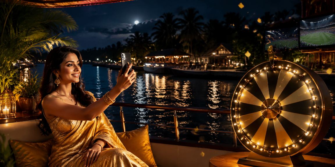 A woman in a saree in Cumilla playing roulette and making transactions on her mobile