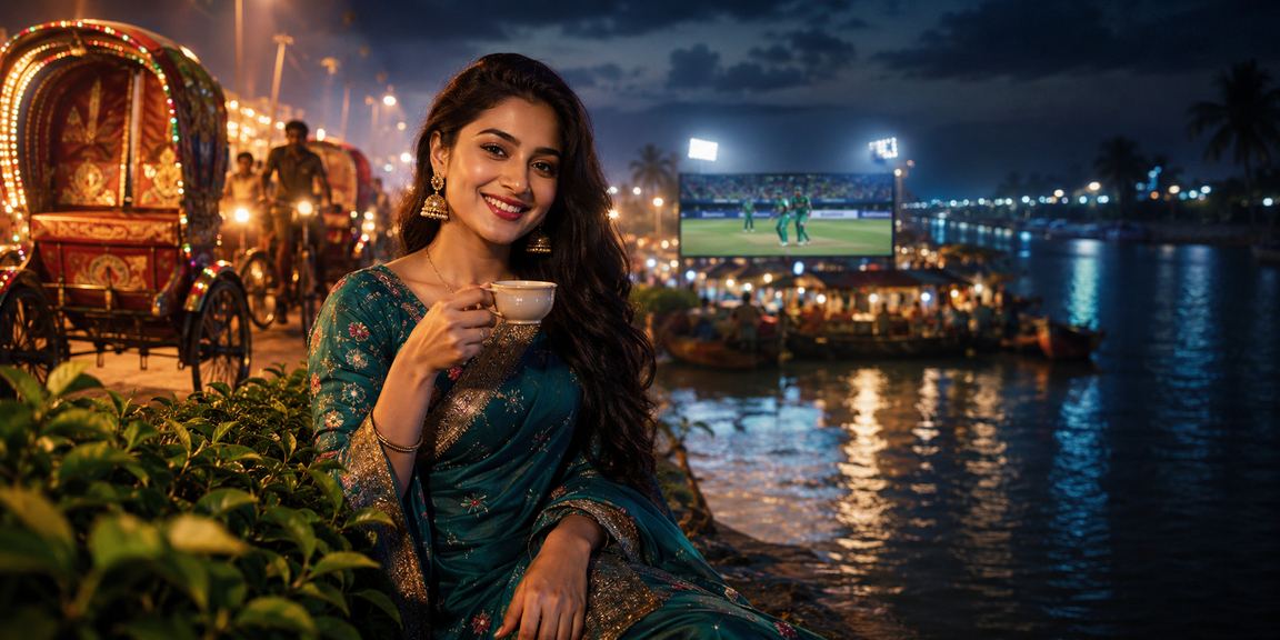 ঢাকার চা বাগানে মোবাইলে bolly4u ক্রিকেট বেটিং করছেন